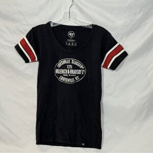 Louisville Slugger '47 Navy Blue T-Shirt with Red and White Stripes
